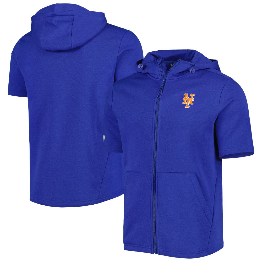 Royal New York Mets Levelwear Recruit Full-Zip Short Sleeve Hoodie