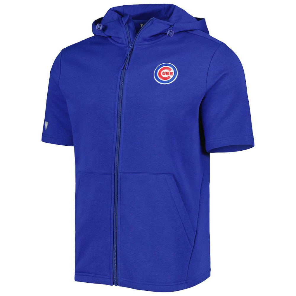 Royal Chicago Cubs Levelwear Recruit Full-Zip Short Sleeve Hoodie