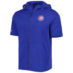 Royal Chicago Cubs Levelwear Recruit Full-Zip Short Sleeve Hoodie