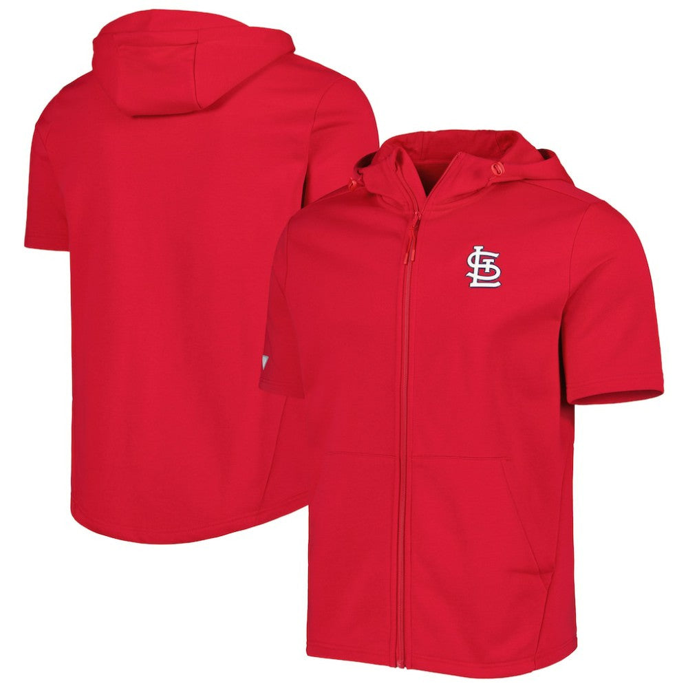 Red St. Louis Cardinals Levelwear Recruit Full-Zip Short Sleeve Hoodie