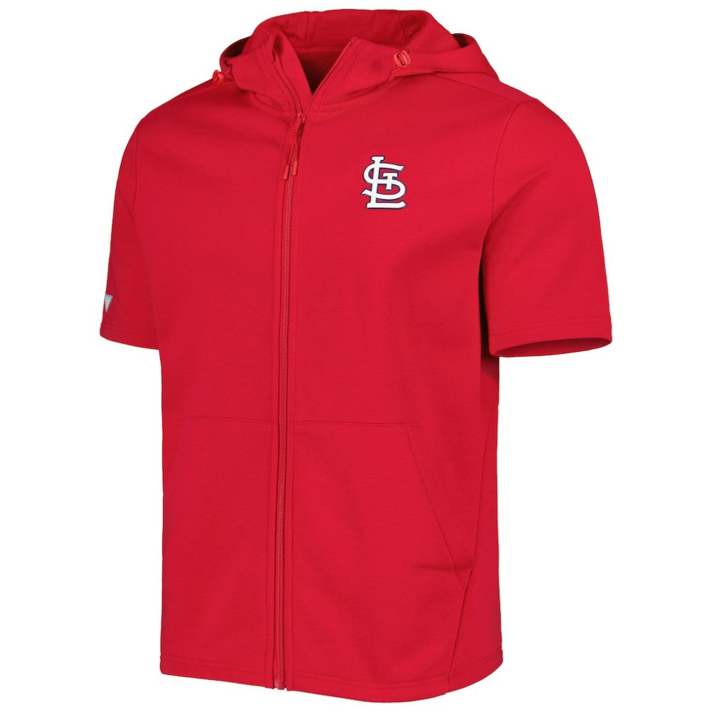 Red St. Louis Cardinals Levelwear Recruit Full-Zip Short Sleeve Hoodie