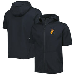 Black San Francisco Giants Levelwear Recruit Full-Zip Short Sleeve Hoodie