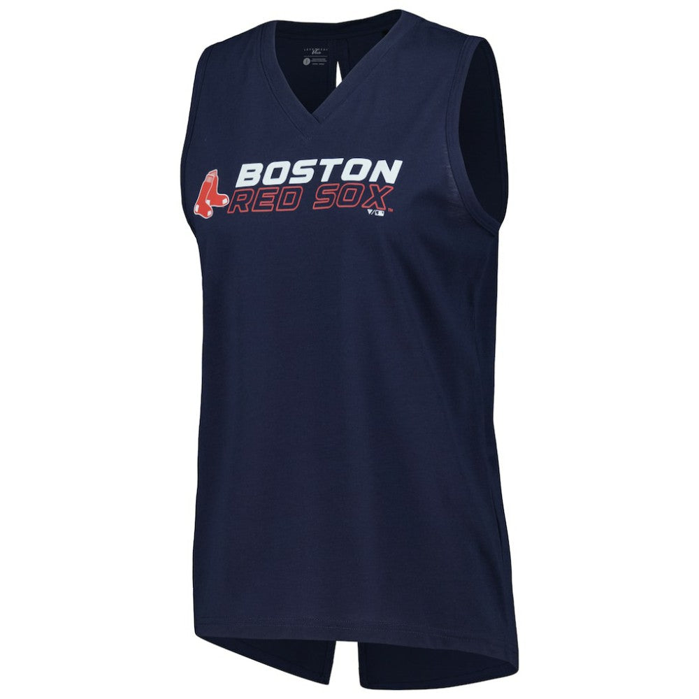 Navy Boston Red Sox Levelwear Women's Paisley Chase V-Neck Tank Top