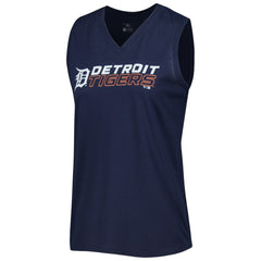 Navy Detroit Tigers Levelwear Women's Paisley Chase V-Neck Tank Top