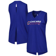 Royal Chicago Cubs Levelwear Women's Paisley Chase V-Neck Tank Top