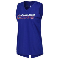 Royal Chicago Cubs Levelwear Women's Paisley Chase V-Neck Tank Top