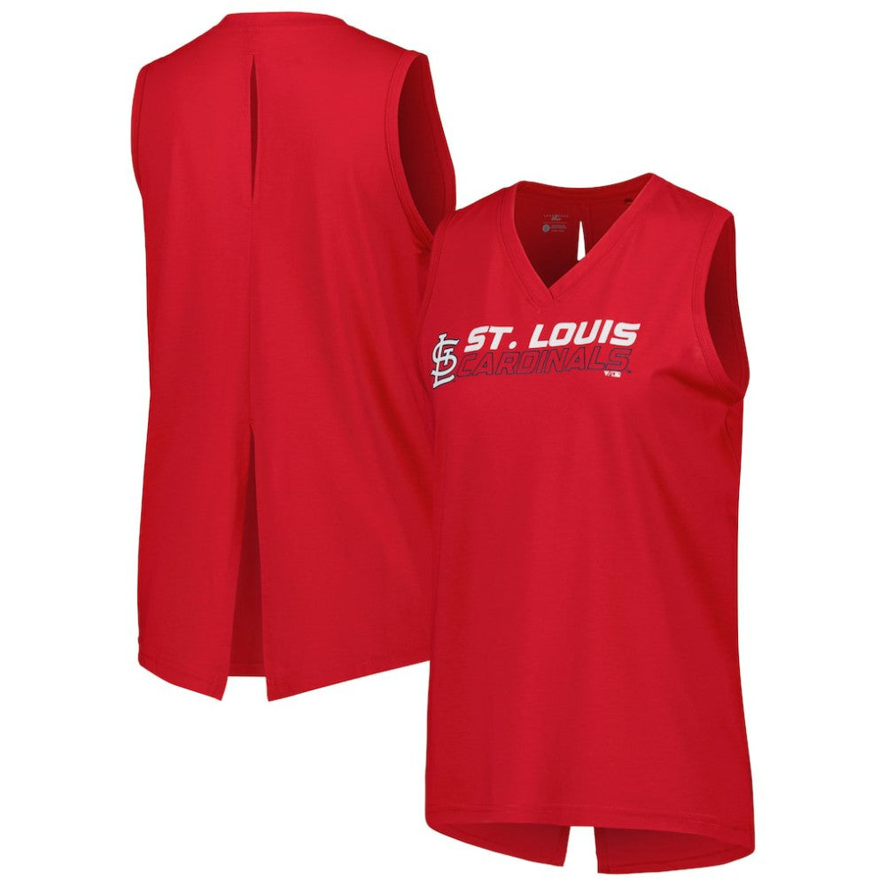 Red St. Louis Cardinals Levelwear Women's Paisley Chase V-Neck Tank Top
