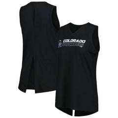 Black Colorado Rockies Levelwear Women's Paisley Chase V-Neck Tank Top
