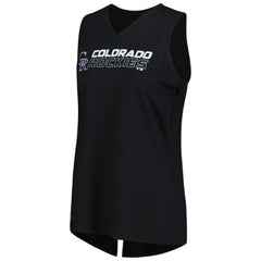 Black Colorado Rockies Levelwear Women's Paisley Chase V-Neck Tank Top