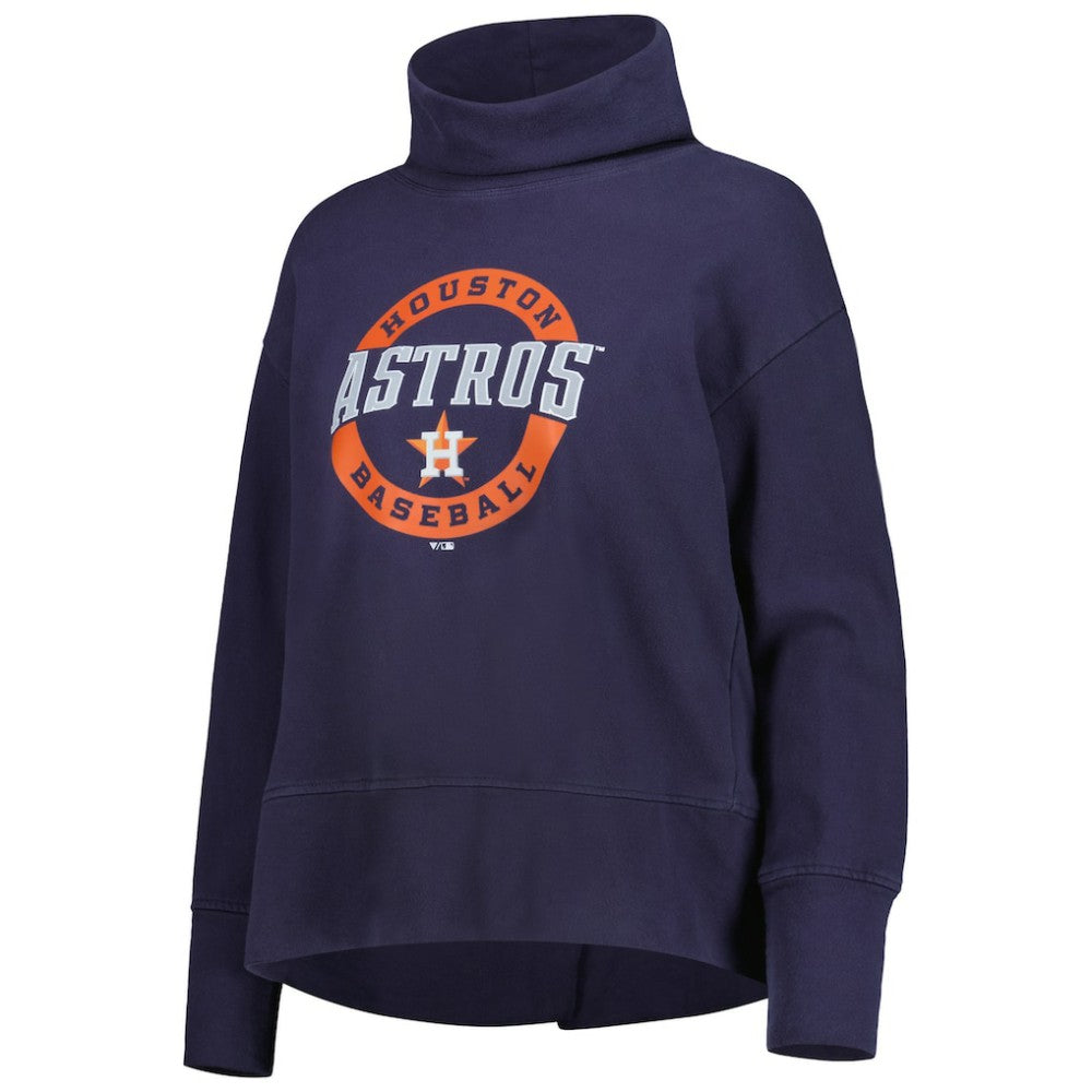 Navy Houston Astros Levelwear Women's Sunset Farm Team Pullover Sweatshirt