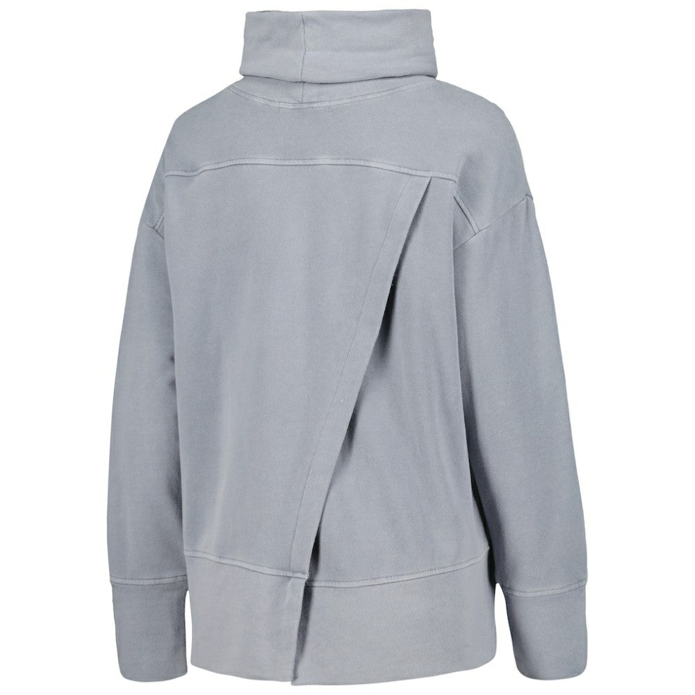 Heather Gray Chicago Cubs Levelwear Women's Sunset Farm Team Pullover Sweatshirt