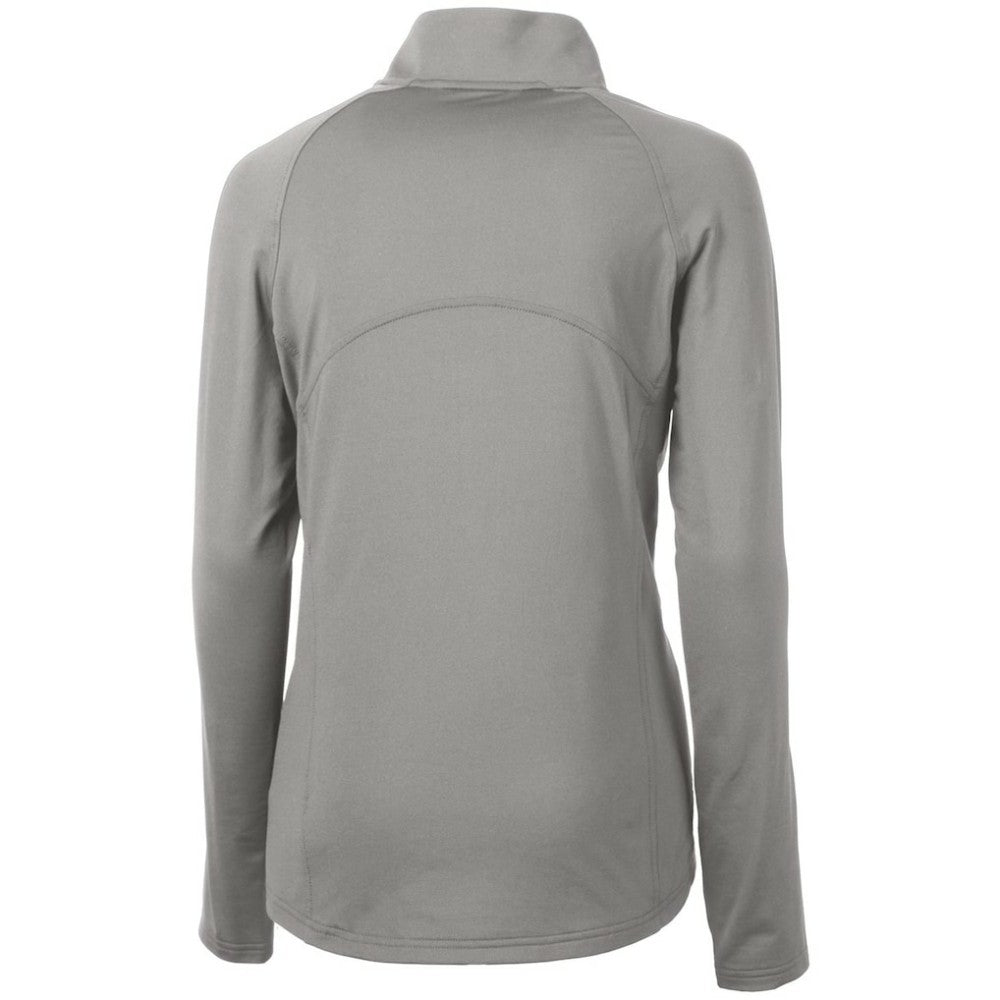 Gray Minnesota Twins Cutter & Buck Women's Adapt Eco Knit Stretch Half-Zip Logo Pullover Top