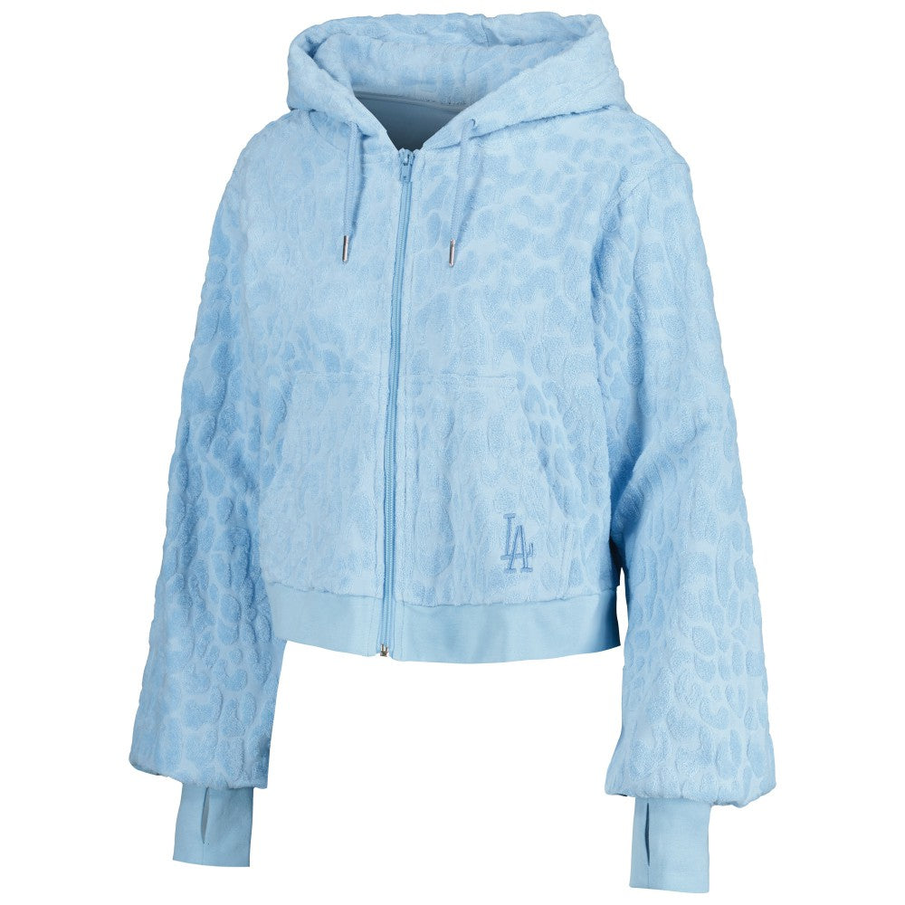 Blue Los Angeles Dodgers Lusso Women's Tabitha Cheetah Terry Full-Zip Sweatshirt