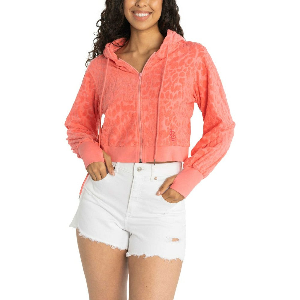 Pink St. Louis Cardinals Lusso Women's Tabitha Cheetah Terry Full-Zip Sweatshirt