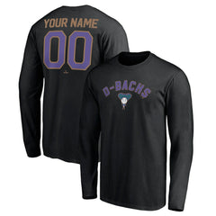 Black Arizona Diamondbacks Personalized Cooperstown Collection Winning Streak Long Sleeve T-Shirt