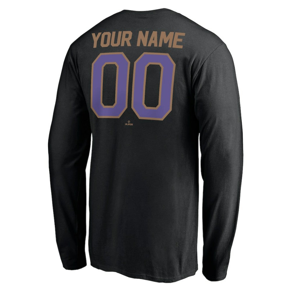 Black Arizona Diamondbacks Personalized Cooperstown Collection Winning Streak Long Sleeve T-Shirt