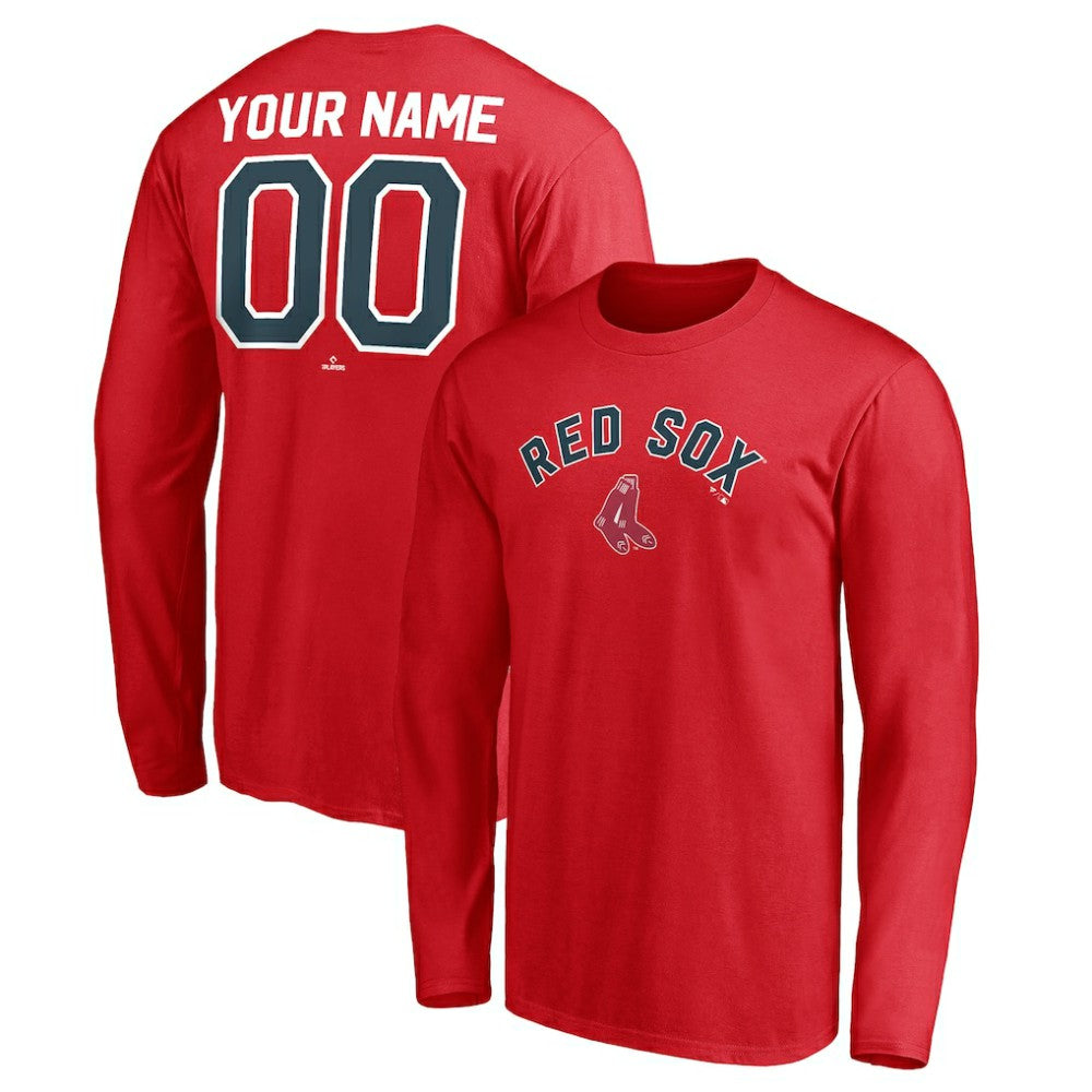 Red Boston Red Sox Personalized Cooperstown Collection Winning Streak Long Sleeve T-Shirt