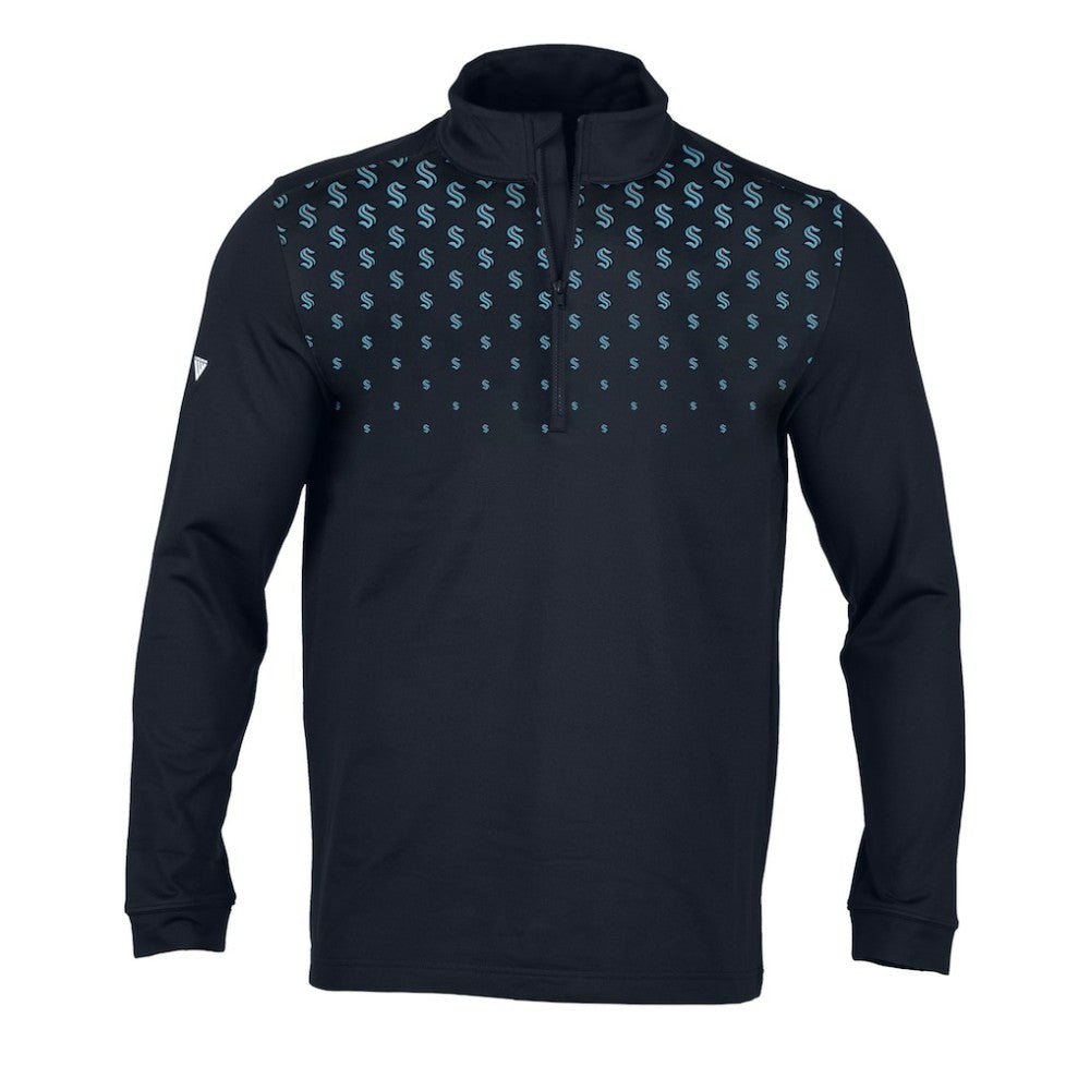 NHL Seattle Kraken Levelwear NHL x PGA Scout Midlayer Quarter-Zip Pullover Top