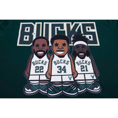 Giannis Antetokounmpo, Jrue Holiday, Khris Middleton Milwaukee Bucks Pro Standard Multi Lineup T-Shirt