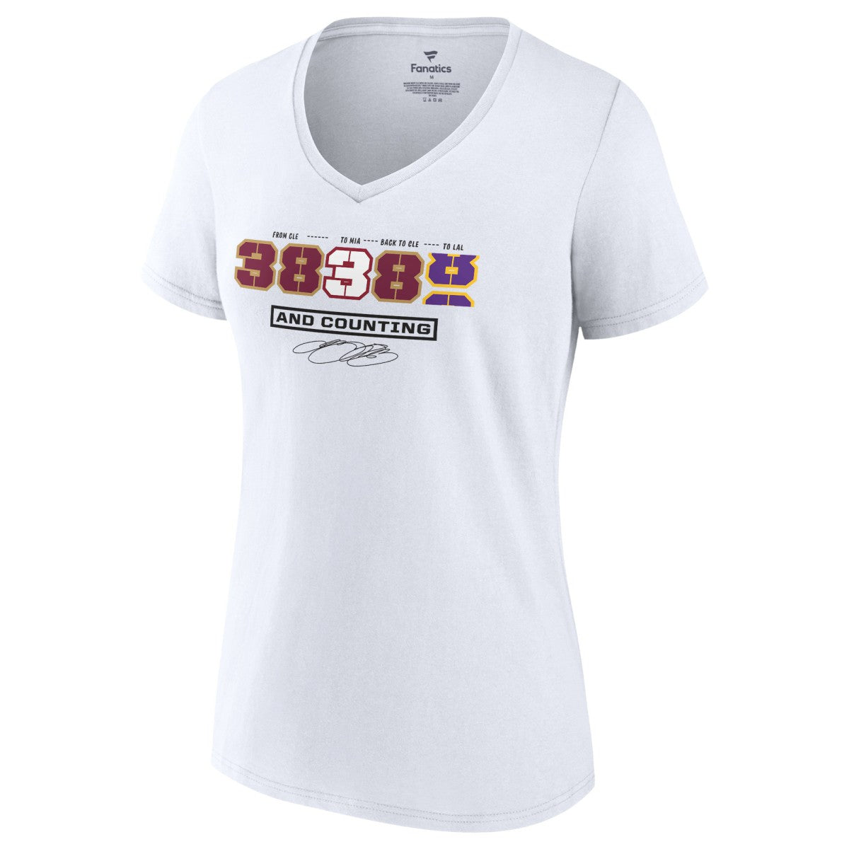 LeBron James Women's NBA All-Time Scoring Record Split Points V-Neck T-Shirt