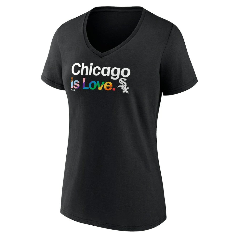 Black Chicago White Sox Women's City Pride V-Neck T-Shirt