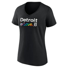 Black Detroit Tigers Women's City Pride V-Neck T-Shirt