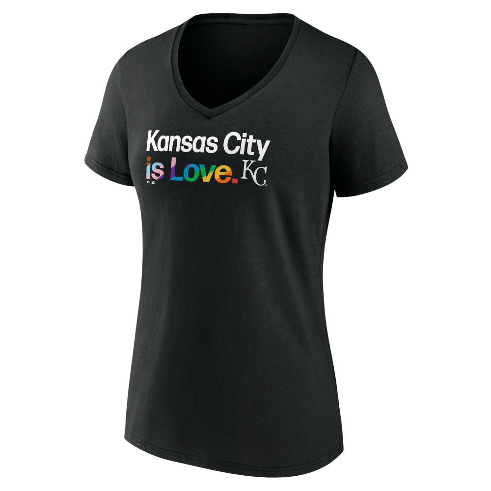 Black Kansas City Royals Women's City Pride V-Neck T-Shirt