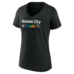 Black Kansas City Royals Women's City Pride V-Neck T-Shirt