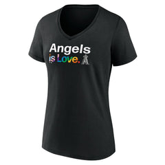 Black Los Angeles Angels Women's City Pride V-Neck T-Shirt