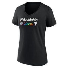 Black Philadelphia Phillies Women's City Pride V-Neck T-Shirt
