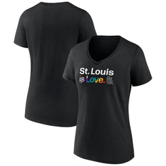 Black St. Louis Cardinals Women's City Pride V-Neck T-Shirt