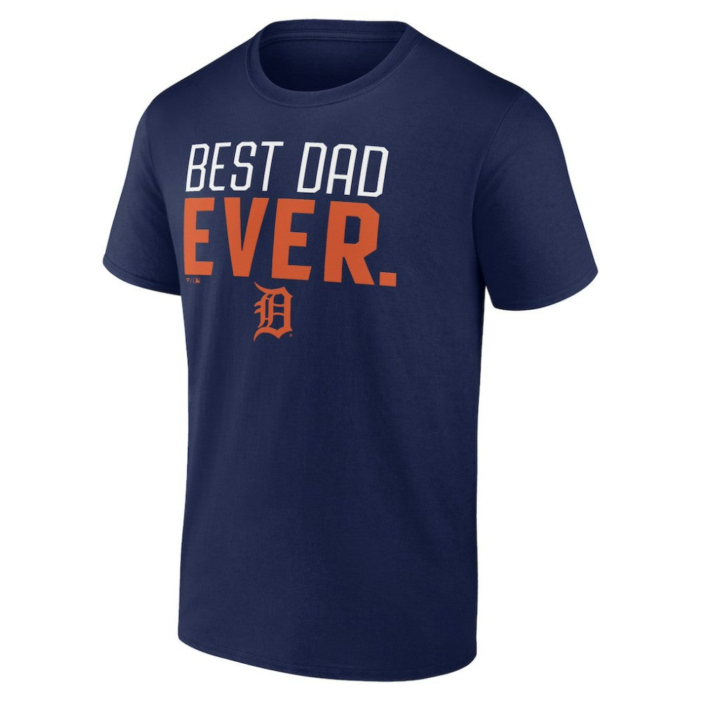 Navy Detroit Tigers Best Dad Ever T-Shirt