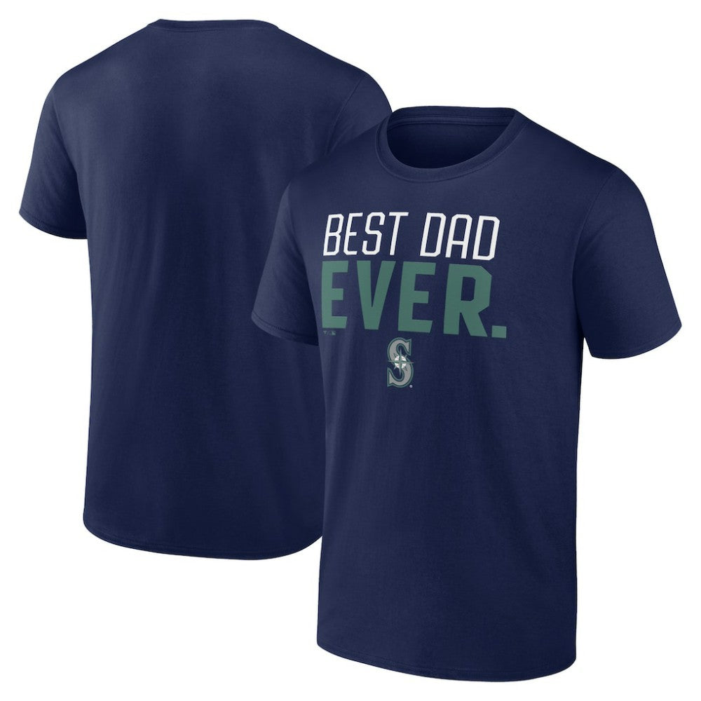 Navy Seattle Mariners Best Dad Ever T-Shirt