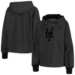 Black New York Mets DKNY Sport Women's Debbie Dolman Raglan Pullover Hoodie