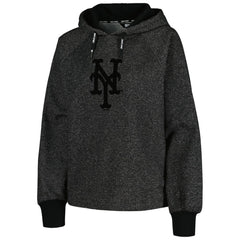 Black New York Mets DKNY Sport Women's Debbie Dolman Raglan Pullover Hoodie