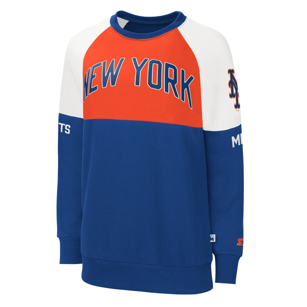 Royal/Orange New York Mets Starter Women's Baseline Raglan Pullover Sweatshirt