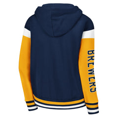 Navy Milwaukee Brewers Starter Women's Homestretch Full-Zip Hoodie