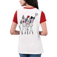 White Boston Red Sox G-III 4Her by Carl Banks Women's Illustration Ringer T-Shirt