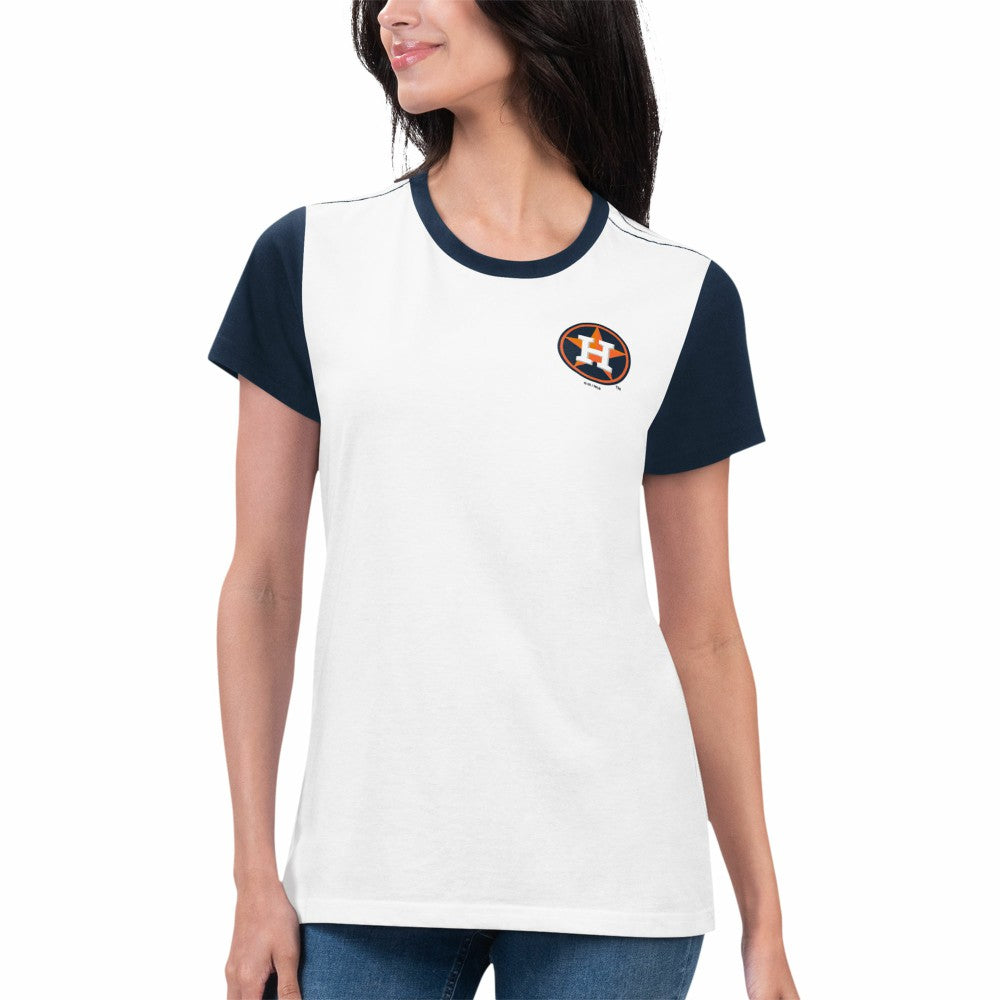 White Houston Astros G-III 4Her by Carl Banks Women's Illustration Ringer T-Shirt