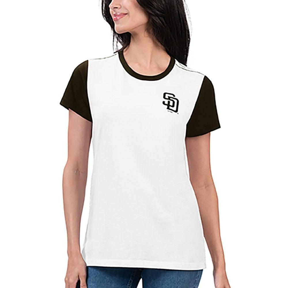 White San Diego Padres G-III 4Her by Carl Banks Women's Illustration Ringer T-Shirt