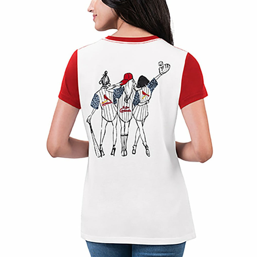 White St. Louis Cardinals G-III 4Her by Carl Banks Women's Illustration Ringer T-Shirt