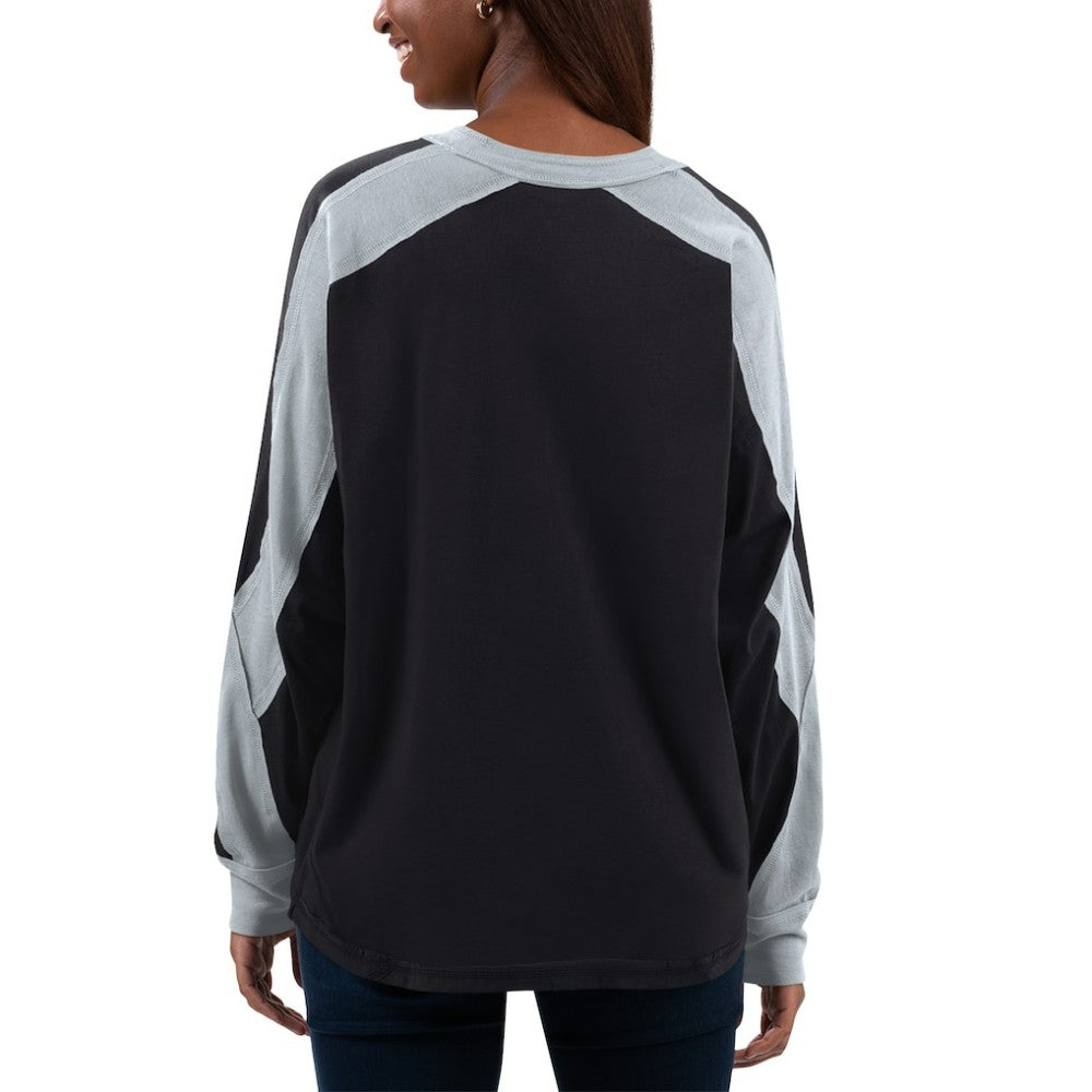Black/Silver Chicago White Sox G-III 4Her by Carl Banks Women's Smash Raglan Long Sleeve T-Shirt
