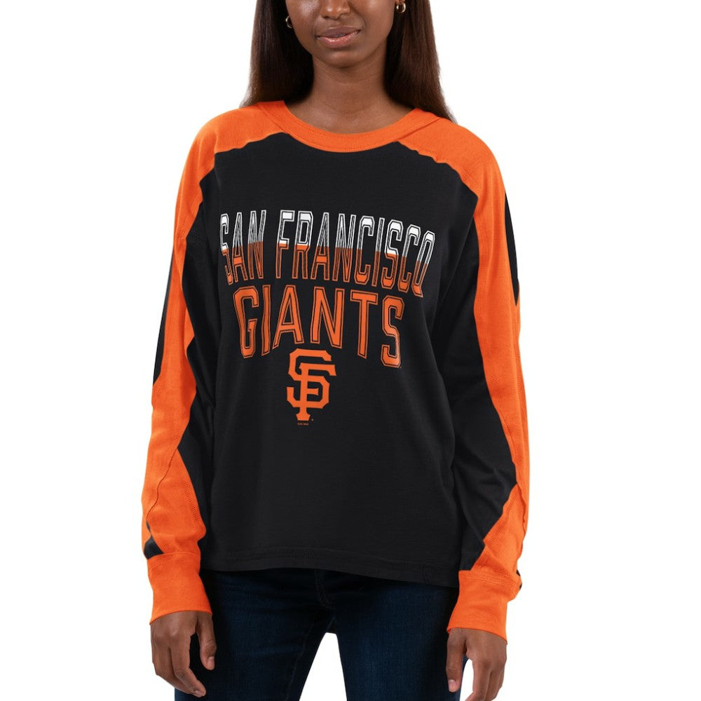 Black/Orange San Francisco Giants G-III 4Her by Carl Banks Women's Smash Raglan Long Sleeve T-Shirt