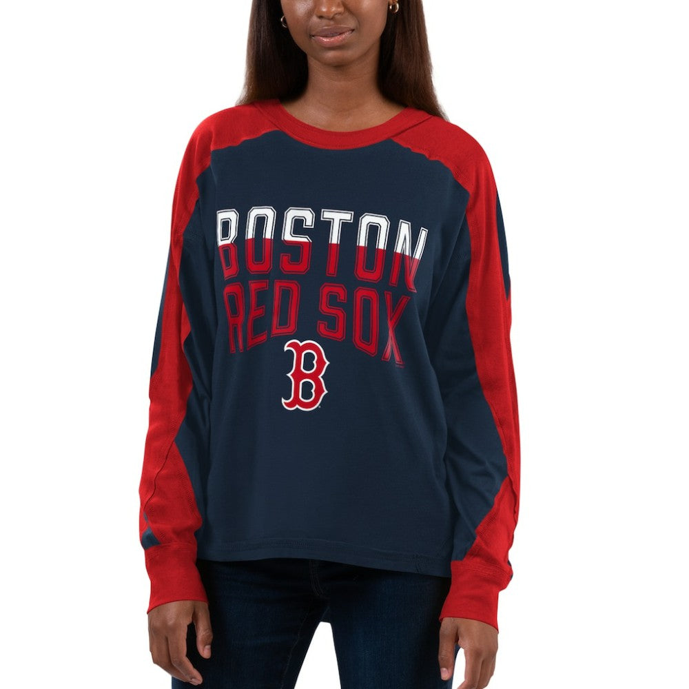 Navy/Red Boston Red Sox G-III 4Her by Carl Banks Women's Smash Raglan Long Sleeve T-Shirt