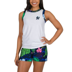White Miami Marlins Concepts Sport Women's Roamer Knit Tank Top & Shorts Set