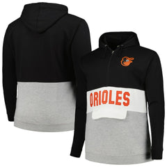 Black/Heather Gray Baltimore Orioles Big & Tall Hoodie Half-Zip Sweatshirt
