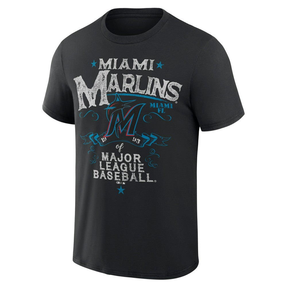 Black Miami Marlins Darius Rucker Collection by Fanatics Beach Splatter T-Shirt