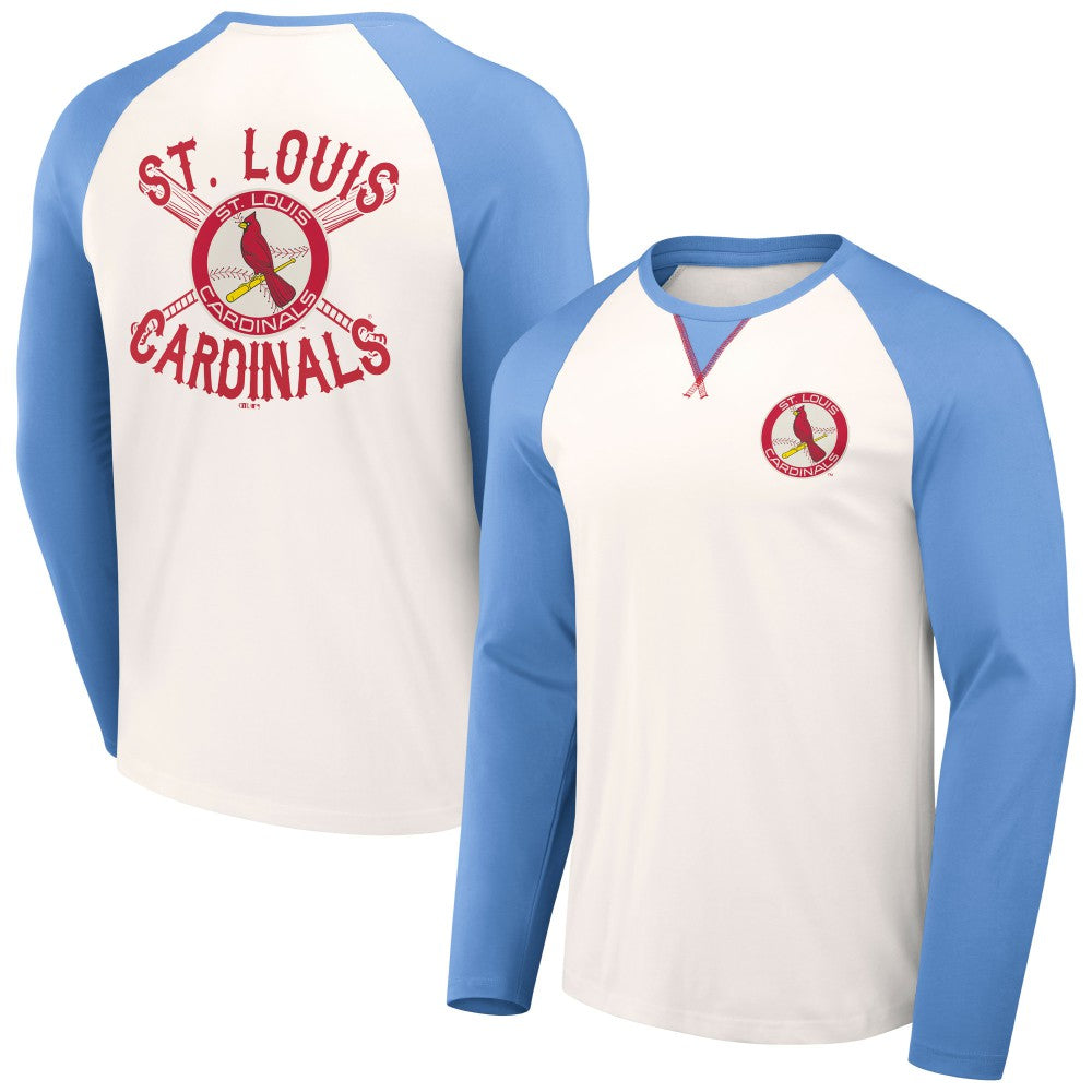White/Light Blue St. Louis Cardinals Darius Rucker Collection by Fanatics Team Color Raglan T-Shirt