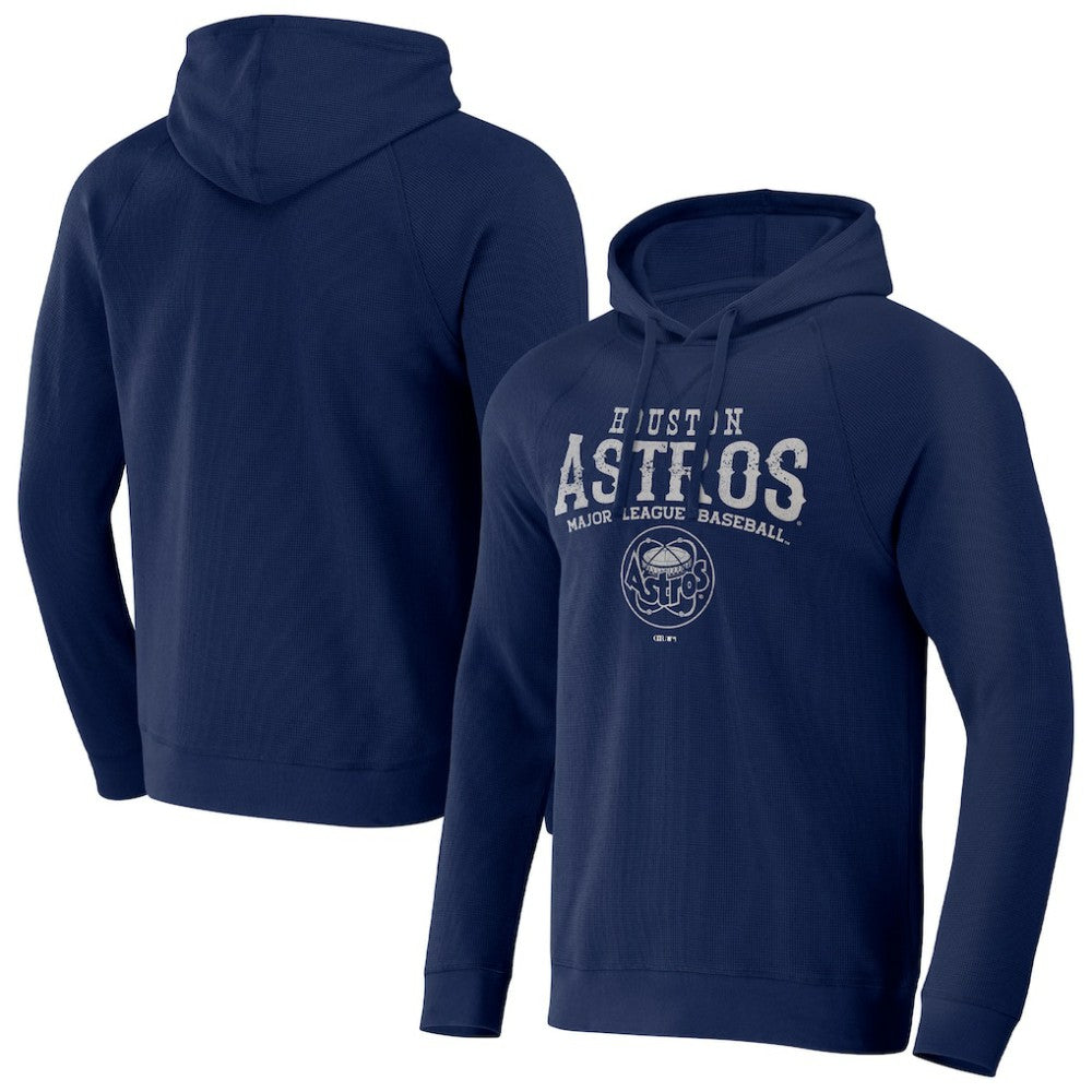 Navy Houston Astros Darius Rucker Collection by Fanatics Waffle-Knit Raglan Pullover Hoodie