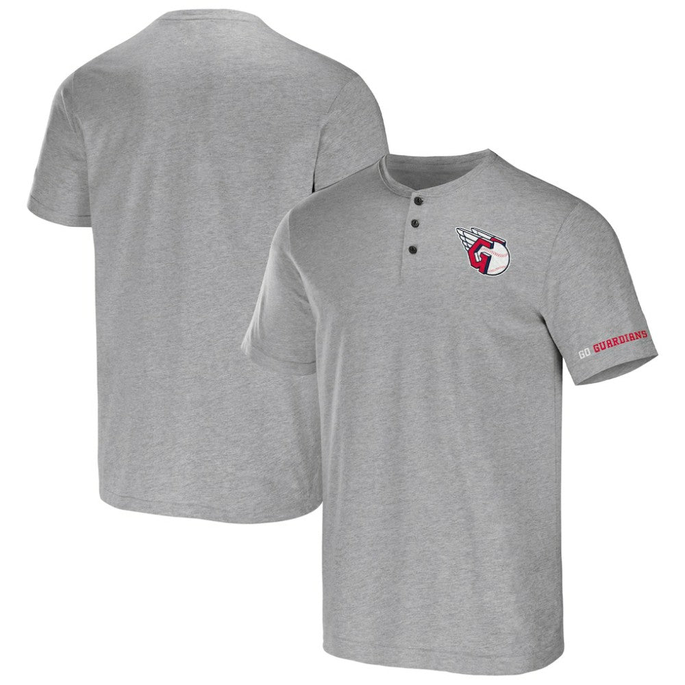 Heather Gray Cleveland Guardians Darius Rucker Collection by Fanatics Henley T-Shirt